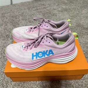 Hoka Women's Pink and Blue Athletic Shoes